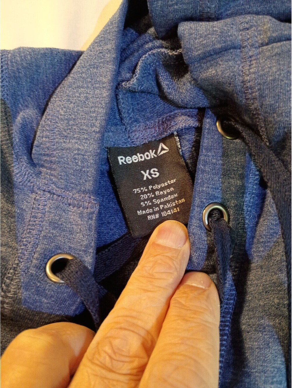 Reebok Women's Blue Lace-Up Hoodie Sweatshirt XS - Picture 3 of 10